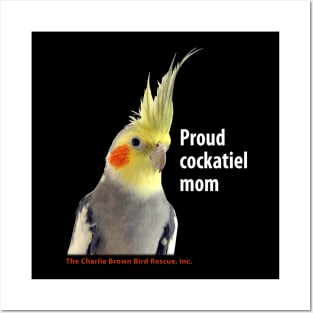 CB cockatiel mom - white type Posters and Art